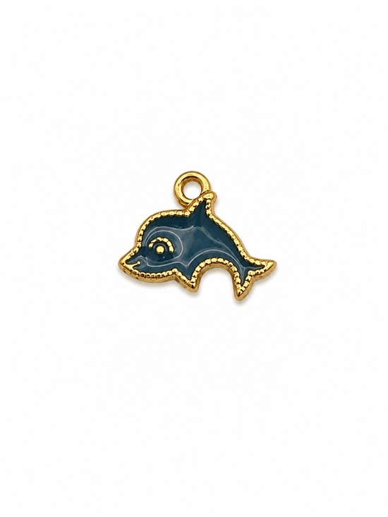 Venus and Vulcan Jewelry - Blue Dolphin Charm | Gold